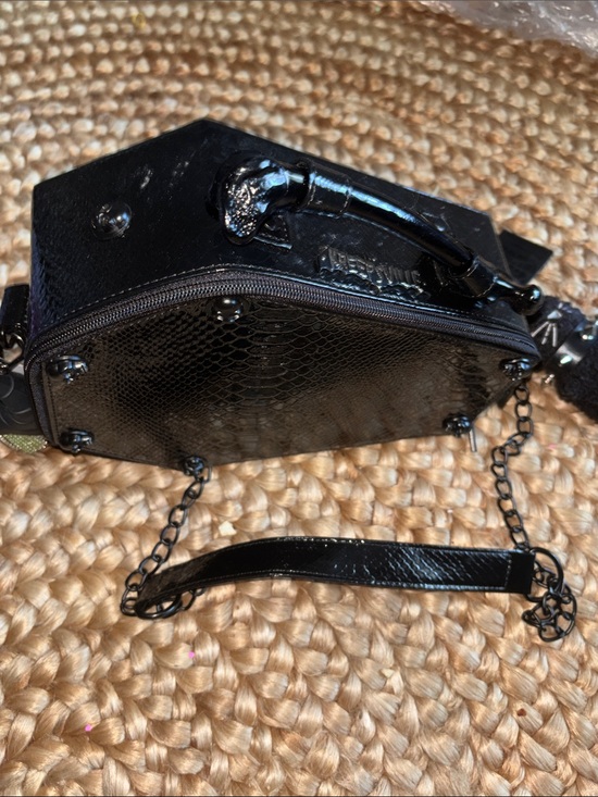 Dolls Kill Handbags - Unique Creepsville Casket Shoulder Bag Faux Snake Goth Rabbit Attached NWOT